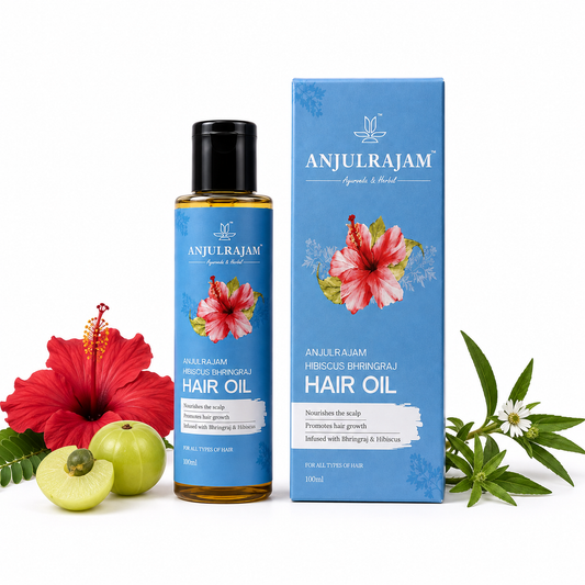 Hibiscus Bhringraj Hair Oil | Ayurvedic Oil | Strengthens & addresses Dandruff | Nourishing Conditioner for Smooth Shiny Hair (Pack Of One)