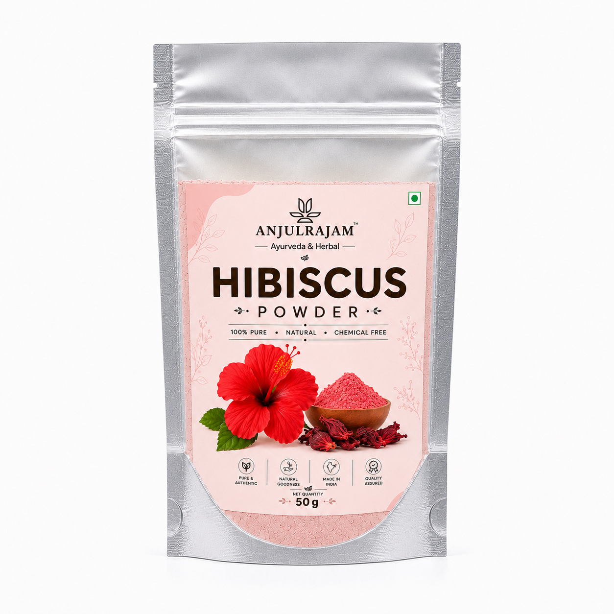 Amla, Reetha, Shikakai, Bhringraj And Hibiscus Powder for Hair Growth 50 Gms Each Combo (Pack of 5)