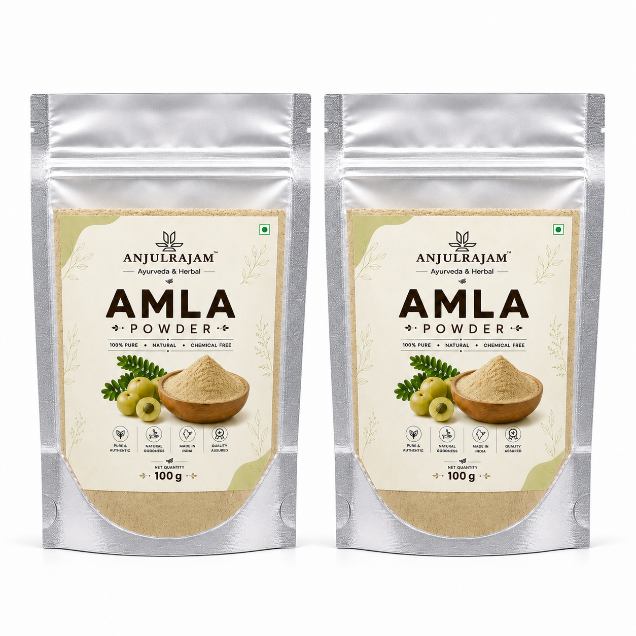 Dry Amla Powder for Hair Growth Organic (100 Grams) | Avla Gooseberry Fruit Churna (Pack Of 2)