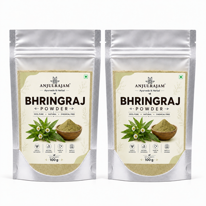 Bhringraj Powder for Hair Growth | Ideal for Hair, Face and Skin |  False Daisy Powder 100 Gms Each Combo (Pack of 2)