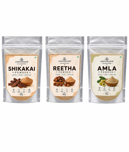 Amla, Reetha, Shikakai, Powder for Hair Growth 50 Gms Each Combo (Pack of 3)