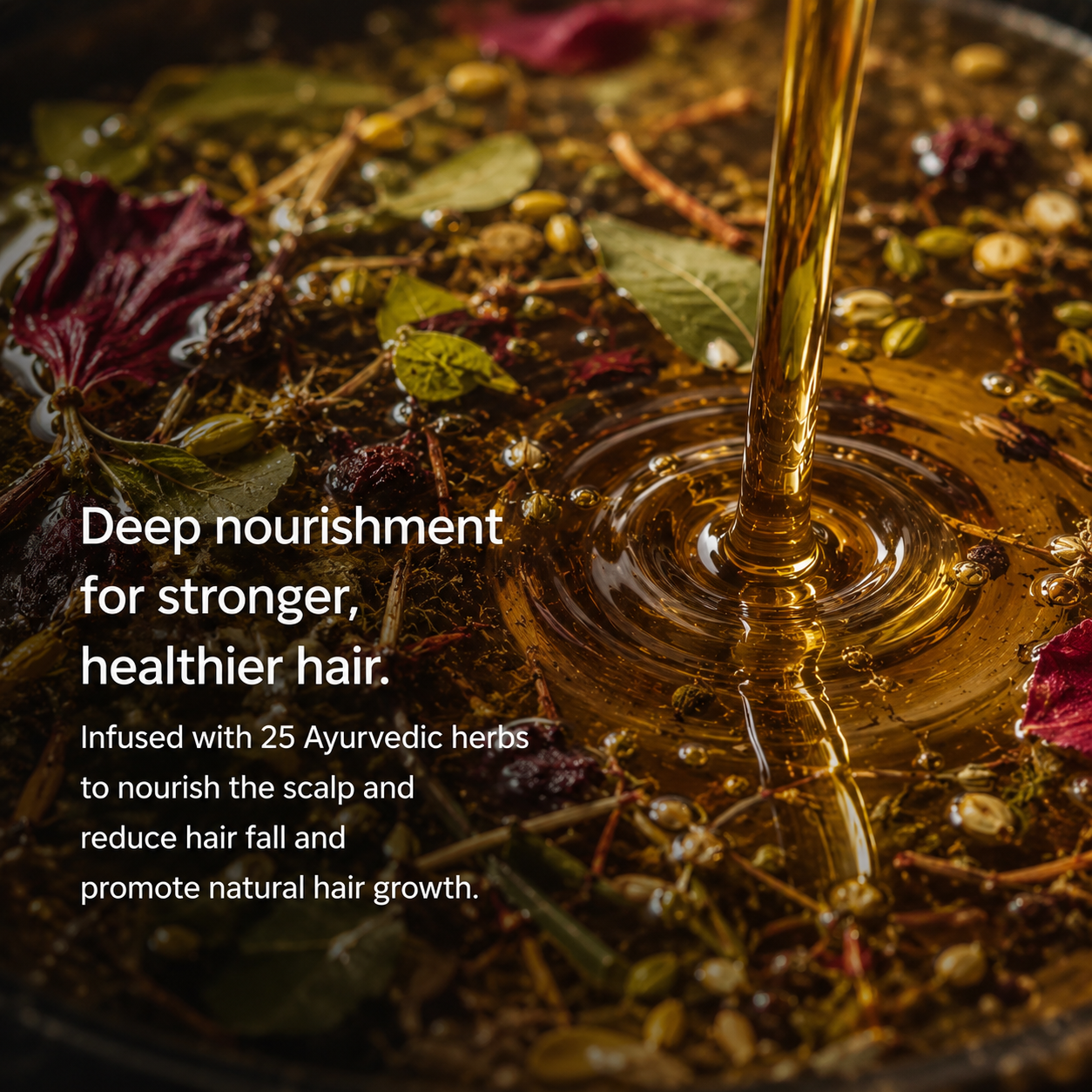 Hibiscus Bhringraj  Hair Oil | Ayurvedic Oil | Strengthens & addresses Dandruff | Nourishing Conditioner for Smooth Shiny Hair (Pack Of One)
