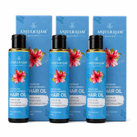 Exclusive Hibiscus Bhringraj Hair Oil Value Pack | Ayurvedic Oil | Strengthens & addresses Dandruff | Nourishing Conditioner for Smooth Shiny Hair (Pack Of 3)