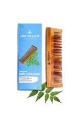 original neem wood comb | ayurvedic natural hair care | controls hair fall & stimulates scalp | chemical-free
