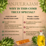 original neem wood comb | ayurvedic natural hair care | controls hair fall & stimulates scalp | chemical-free - Image 5