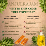 neem wood comb + shampoo comb combo | ayurvedic hair & scalp care | reduces hair fall & improves circulation | chemical-free - Image 3