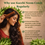 original neem wood comb | ayurvedic natural hair care | controls hair fall & stimulates scalp | chemical-free - Image 6