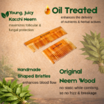 neem wood comb + shampoo comb combo | ayurvedic hair & scalp care | reduces hair fall & improves circulation | chemical-free - Image 5