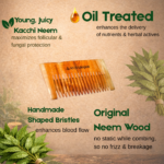 original neem wood shampoo comb | ayurvedic scalp care | improves circulation & controls hair fall | chemical-free - Image 5