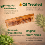 original neem wood comb | ayurvedic natural hair care | controls hair fall & stimulates scalp | chemical-free - Image 7